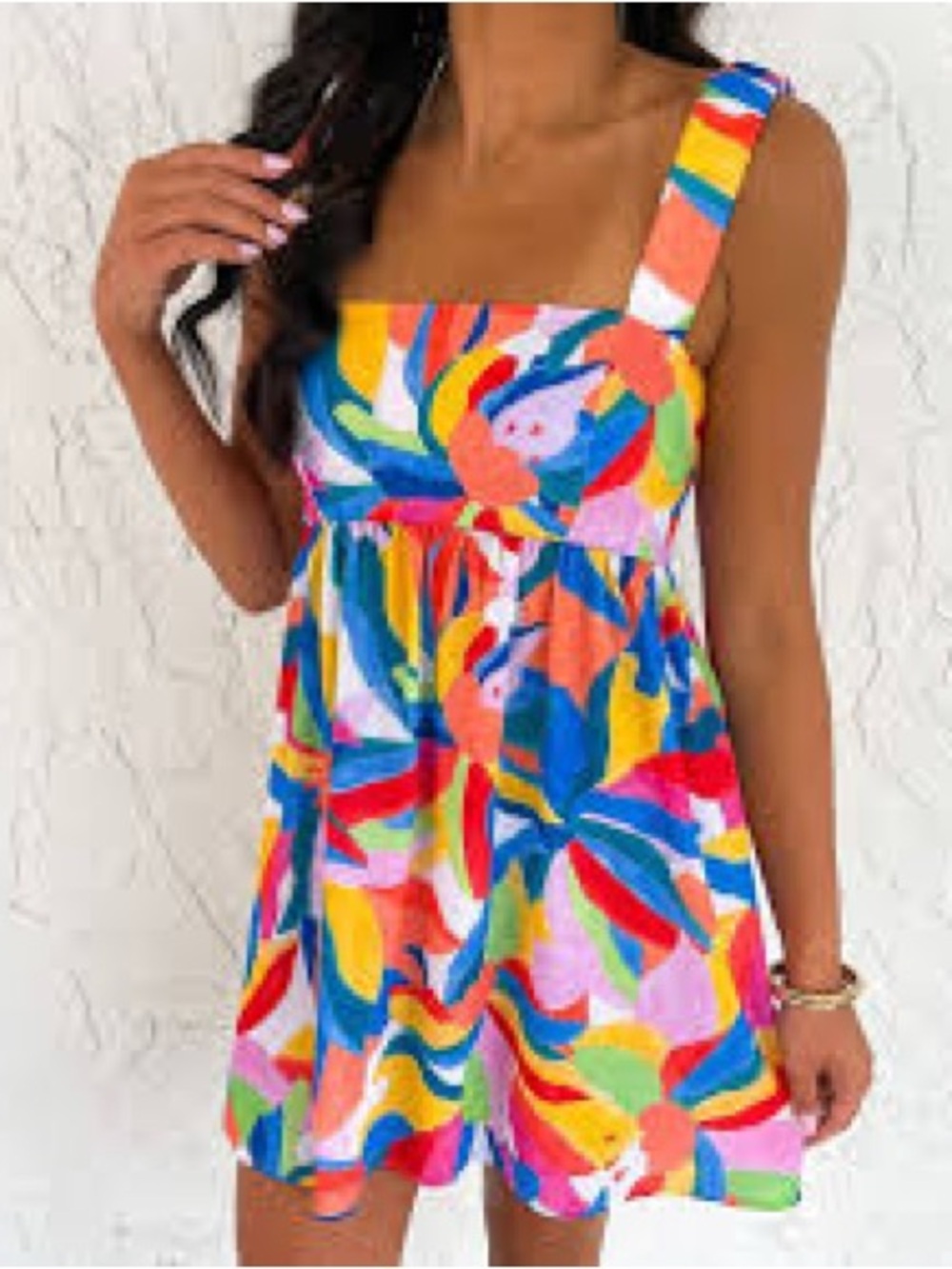 Show Me Your MuMu Colorful Abstract Floral Mini Dress
